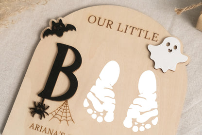 Personalized Ghost Footprint Wood Decor for Baby