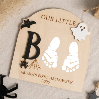 Personalized Ghost Footprint Wood Decor for Baby