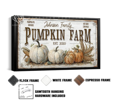 Personalized Pumpkin Farm Sign Custom Family Name Year