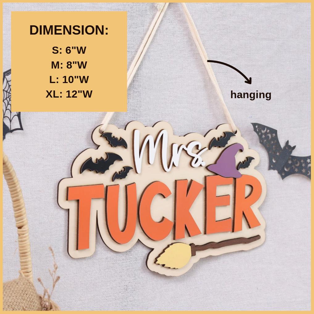 Personalized Teacher Halloween Door Hanger