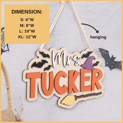 Personalized Teacher Halloween Door Hanger