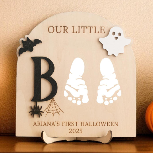 Personalized Ghost Footprint Wood Decor for Baby