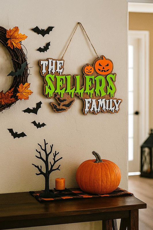 Personalized Halloween Family Name Sign