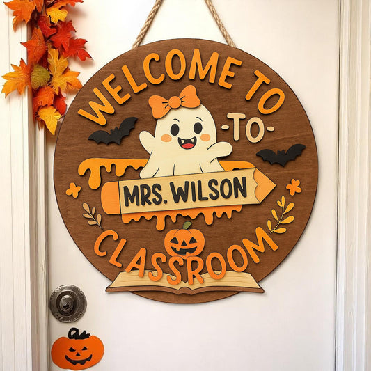 Personalized Halloween Teacher Door Sign