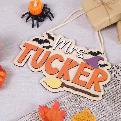 Personalized Teacher Halloween Door Hanger