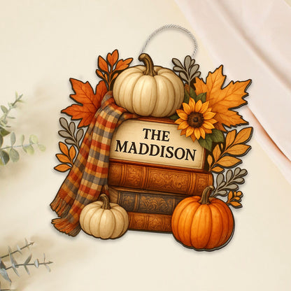 Custom Fall Decor Wood Sign with Pumpkins