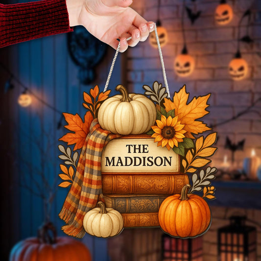 Custom Fall Decor Wood Sign with Pumpkins