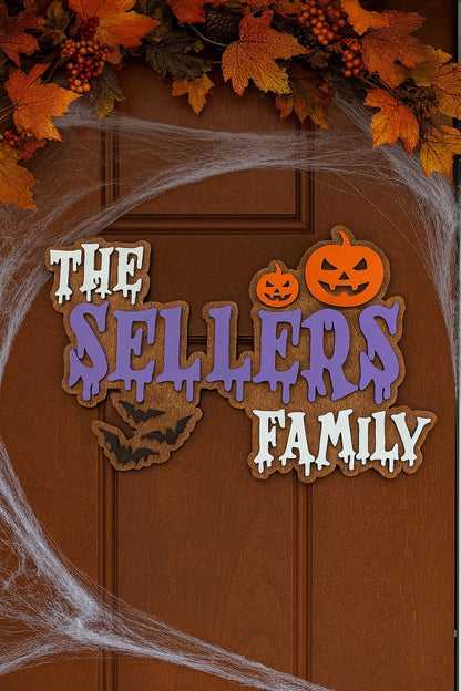 Personalized Halloween Family Name Sign